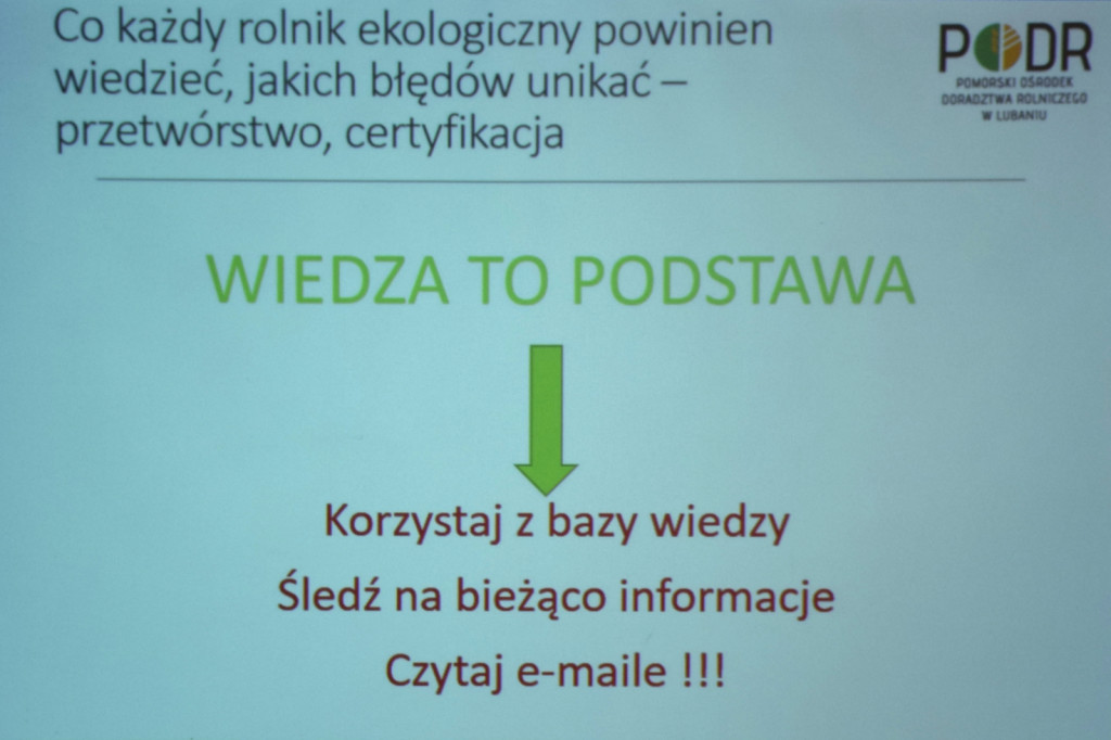 Konferencja i szkolenie na temat funkcjonowania gospodarstw ekologicznych