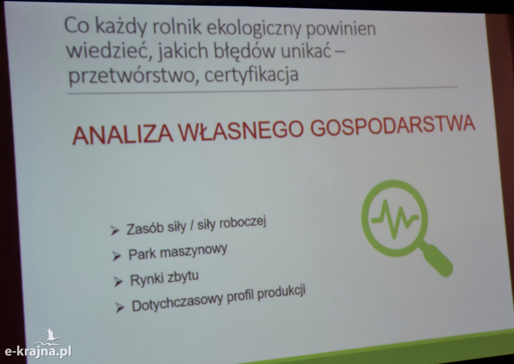 Konferencja i szkolenie na temat funkcjonowania gospodarstw ekologicznych