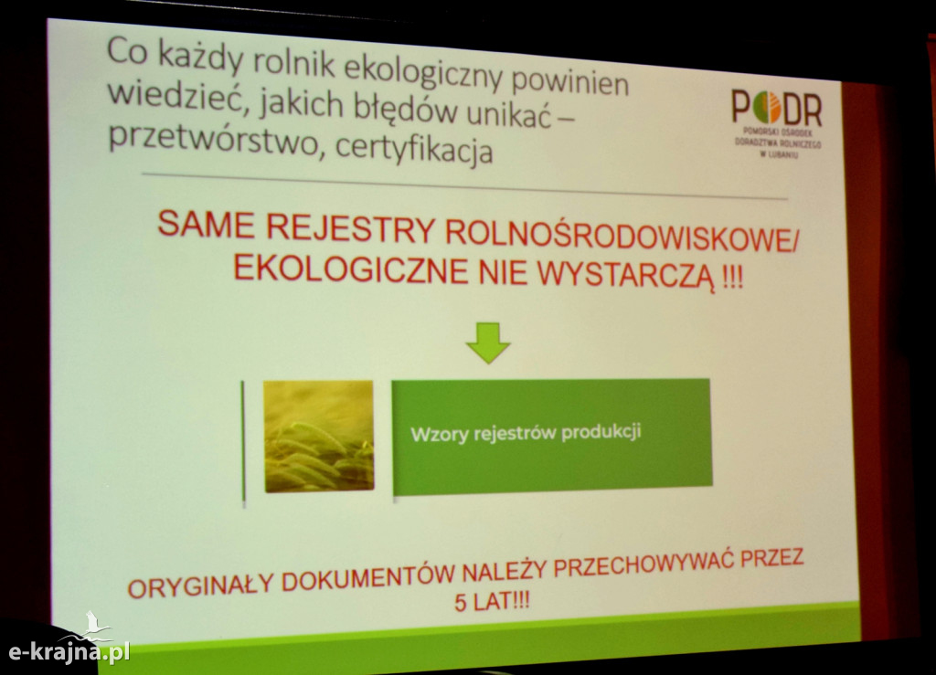 Konferencja i szkolenie na temat funkcjonowania gospodarstw ekologicznych