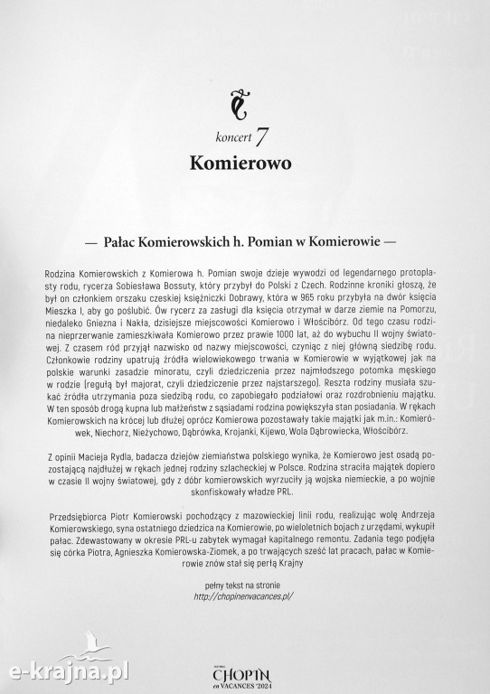 CHOPIN en VACANCES ‘2024 we Dworach i Krajobrazach Polski