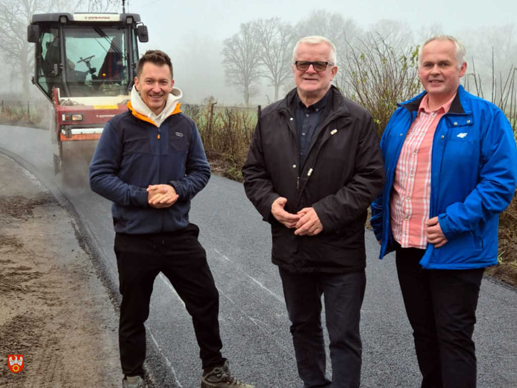 Trwa modernizacja drogi powiatowej w miejscowości Chlebno, w gminie Łobżenica