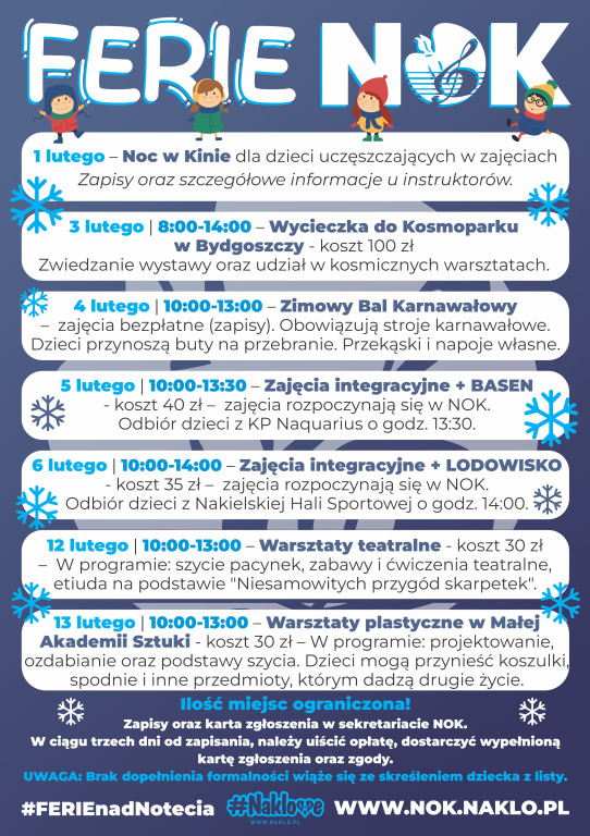 Ferie zimowe 2026 w Gminie Nakło nad Notecią