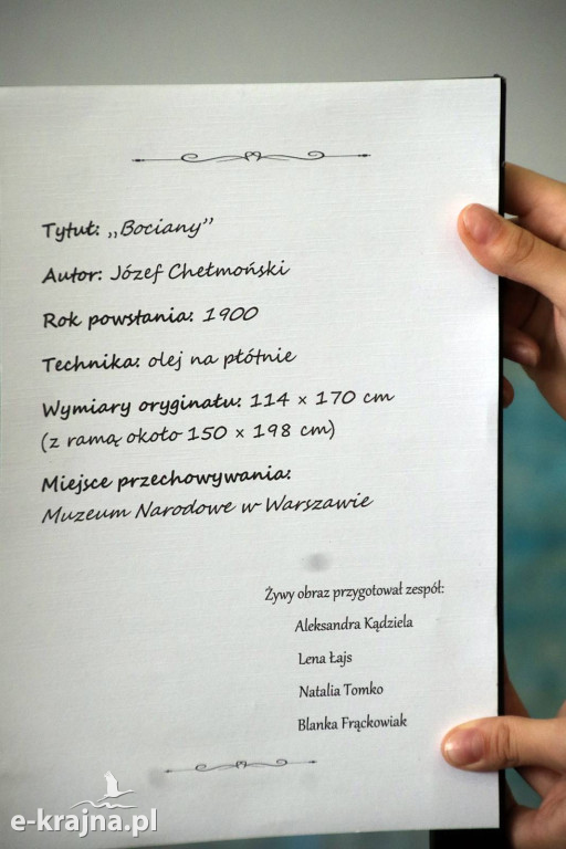 Sypniewo: Igraszki ze sztuką w ZSCKR - wystawa żywych obrazów 2