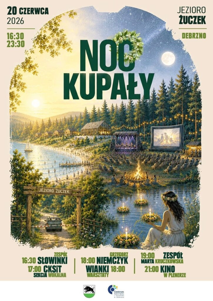 Debrzno Magiczna Noc Kupały i Kino pod Gwiazdami nad Jeziorem Żuczek