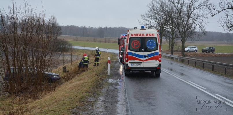 Volvo wypadło z drogi - fot. Marcin Misiak