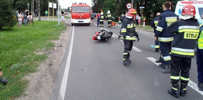 Zderzenie osobówki z jednośladem - fot. KP PSP Złotów