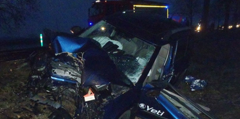 Wypadek dwóch pojazdów osobowych na wysokości Barankowa - fot. KP PSP Złotów