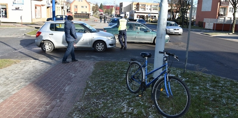 Wypadek z udziałem rowerzysty - fot. KPP Człuchów
