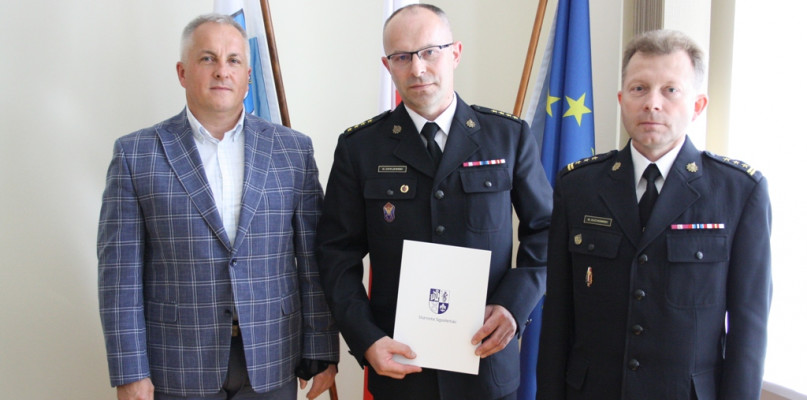 Nowy Zastępca Komendanta Powiatowego PSP w Sępólnie Krajeńskim - fot. Starostwo Powiatowe w Sępólnie Krajeńskim