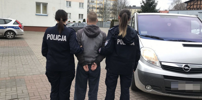 Aresztowany konkubent matki podejrzanej o znęcanie się ze szczególnym okrucieństwem nad 8-miesięcznym dzieckiem - fot. KPP Nakło nad Notecią
