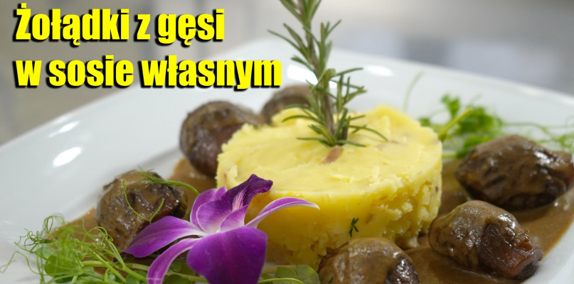 Nasza kuchnia: Żołądki z gęsi w sosie własnym z czosnkowym, aromatycznym puree ziemniaczanym