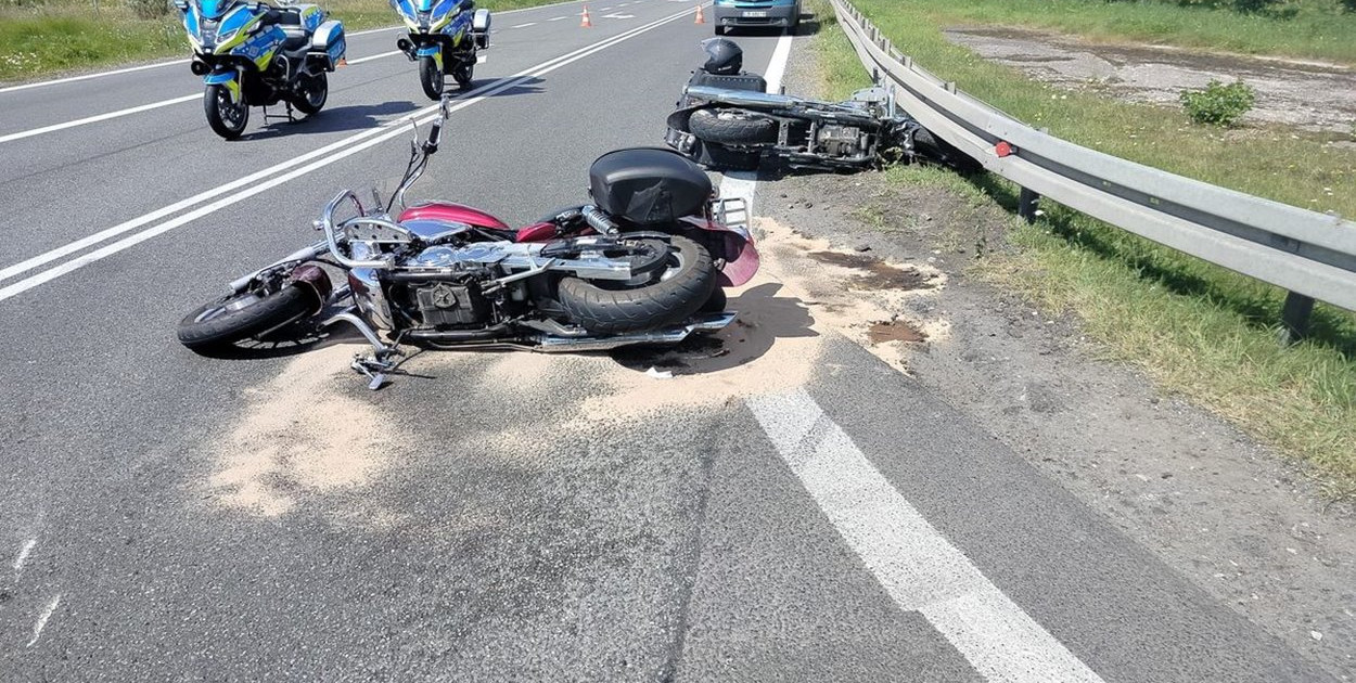 Kujawsko-pomorskie: Groźny wypadek z udziałem dwóch motocykli - fot. KWP Bydgoszcz