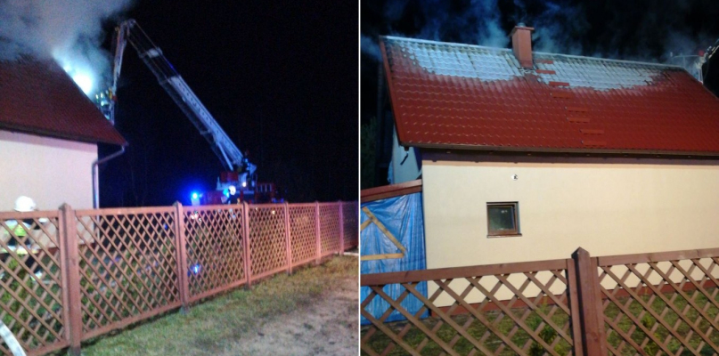 Pożar domu w Rzewnicy w gminie Rzeczenica - fot. KP PSP Człuchów