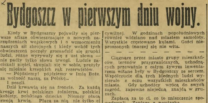 Dziennik Bydgoski, 3.09.1939 r.