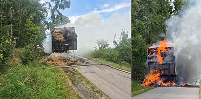 Pożar słomy – droga całkowicie zablokowana-29306