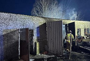Pożar budynku gospodarczego w miejscowości Kościerzyn Mały, w gminie Łobżenica