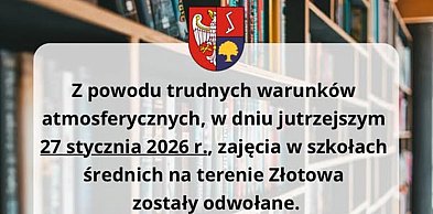 Zajęcia w szkołach średnich na terenie Złotowa odwołane