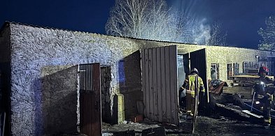 Pożar budynku gospodarczego w miejscowości Kościerzyn Mały, w gminie Łobżenica