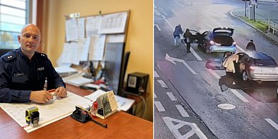 Człuchów: Płonąca Kia na krajówce i policjant po służbi-31184