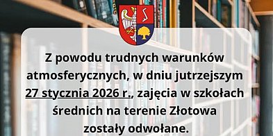Zajęcia w szkołach średnich na terenie Złotowa odwołane