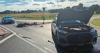 Zderzenie samochodu osobowego z motocyklem między Jastrowiem a Okonkiem