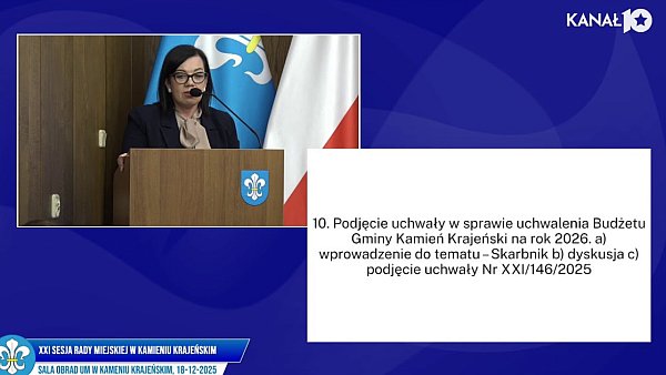 Budżet na rok 2026 rok uchwalony - Gmina Kamień Krajeński, 18-12-2025