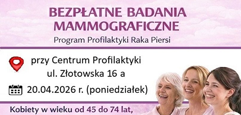 Bezpłatne badania mammograficzne w Łobżenicy