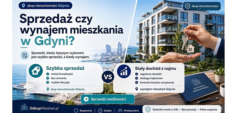 Sprzedaż czy wynajem mieszkania w Gdyni – co powinien rozważyć właściciel?
