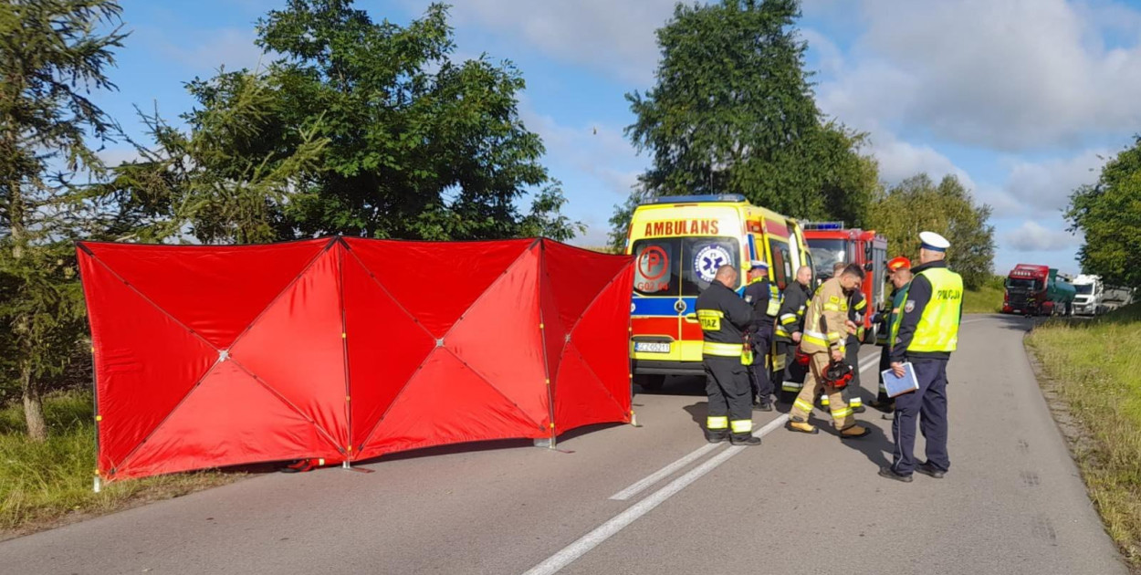 Śmiertelny wypadek motocyklisty w powiecie człuchowskim - fot. KPP Człuchów