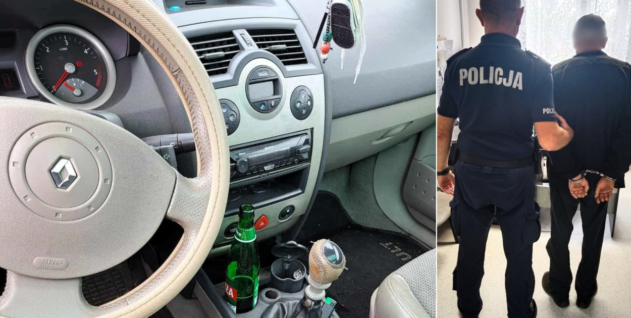Pijany mieszkaniec gminy Okonek z dożywotnim zakazem zatrzymany przez okoneckich policjantów - fot. KP Okonek