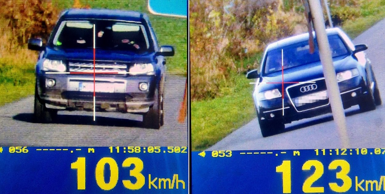 Kamień Krajeński - Jechali z prędkością dwukrotnie wyższą od dopuszczalnej, za co stracili prawa jazdy - fot. KPP Sępólno Krajeńskie