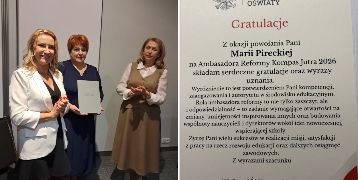 Gmina Łobżenica - Dyrektor Szkoły Podstawowej w Fanianowie została Ambasadorem Reformy Kompas Jutra 2026
