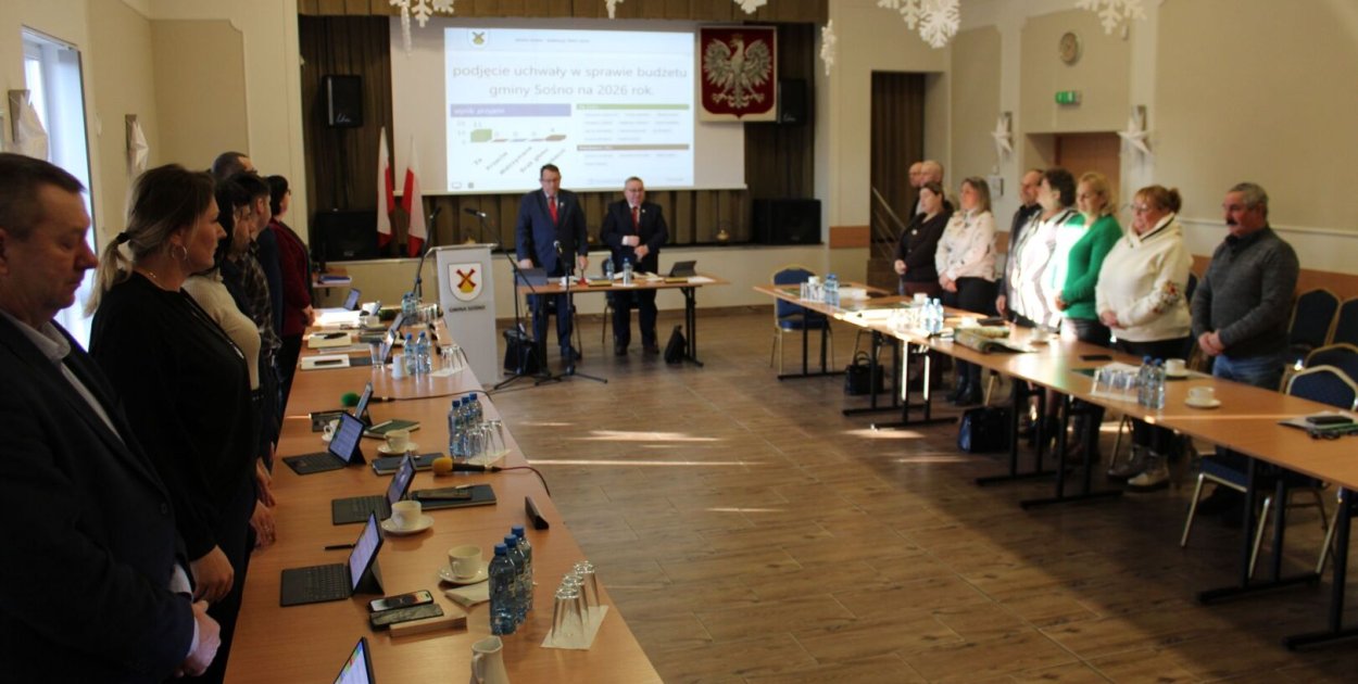 XX sesja Rady Gminy Sośno. Budżet na 2026 rok uchwalony jednogłośnie - fot. UG Sośno