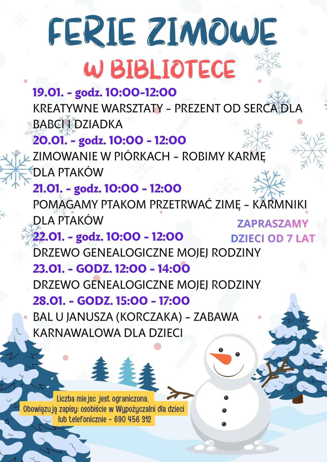 Nie tylko Miejski Dom Kultury, ale tradycyjnie także Muzeum Regionalne i Miejska Biblioteka Publiczna organizują w tym roku zajęcia feryjne w Człuchowie