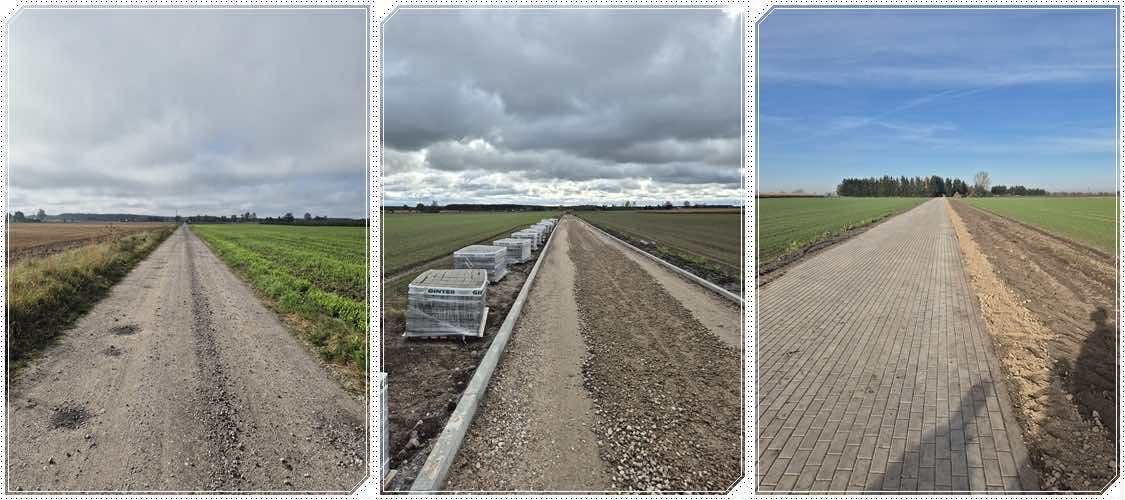 Gmina Debrzno zakończyła budowę 500 metrów nawierzchni z kostki betonowej w miejscowości Smug - fot. Gmina Debrzno