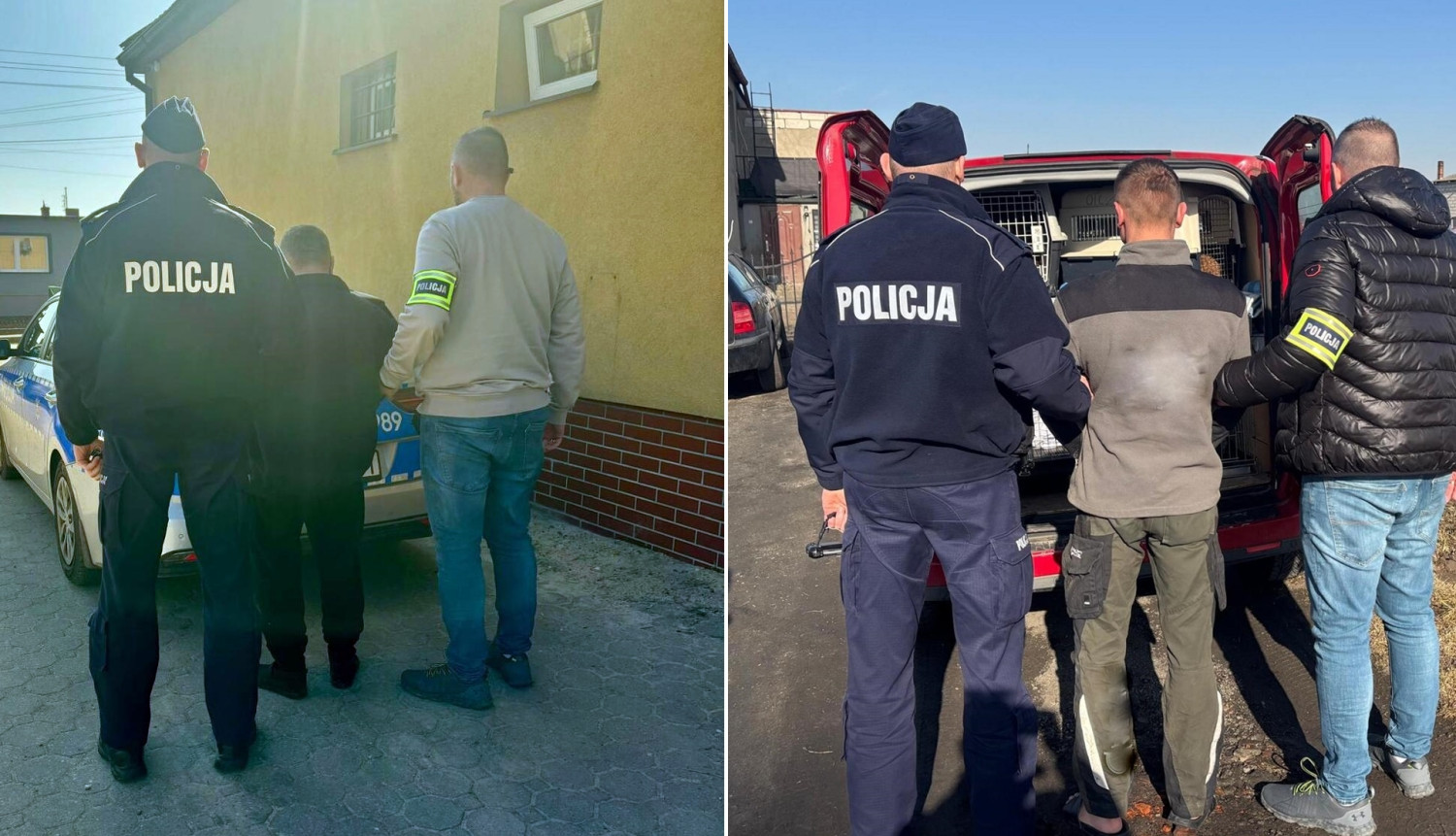 Powiat Nakielski Policjanci zatrzymali dwóch mężczyzn podejrzanych o znęcanie się nad zwierzętami - fot. KPP Nakło nad Notecią