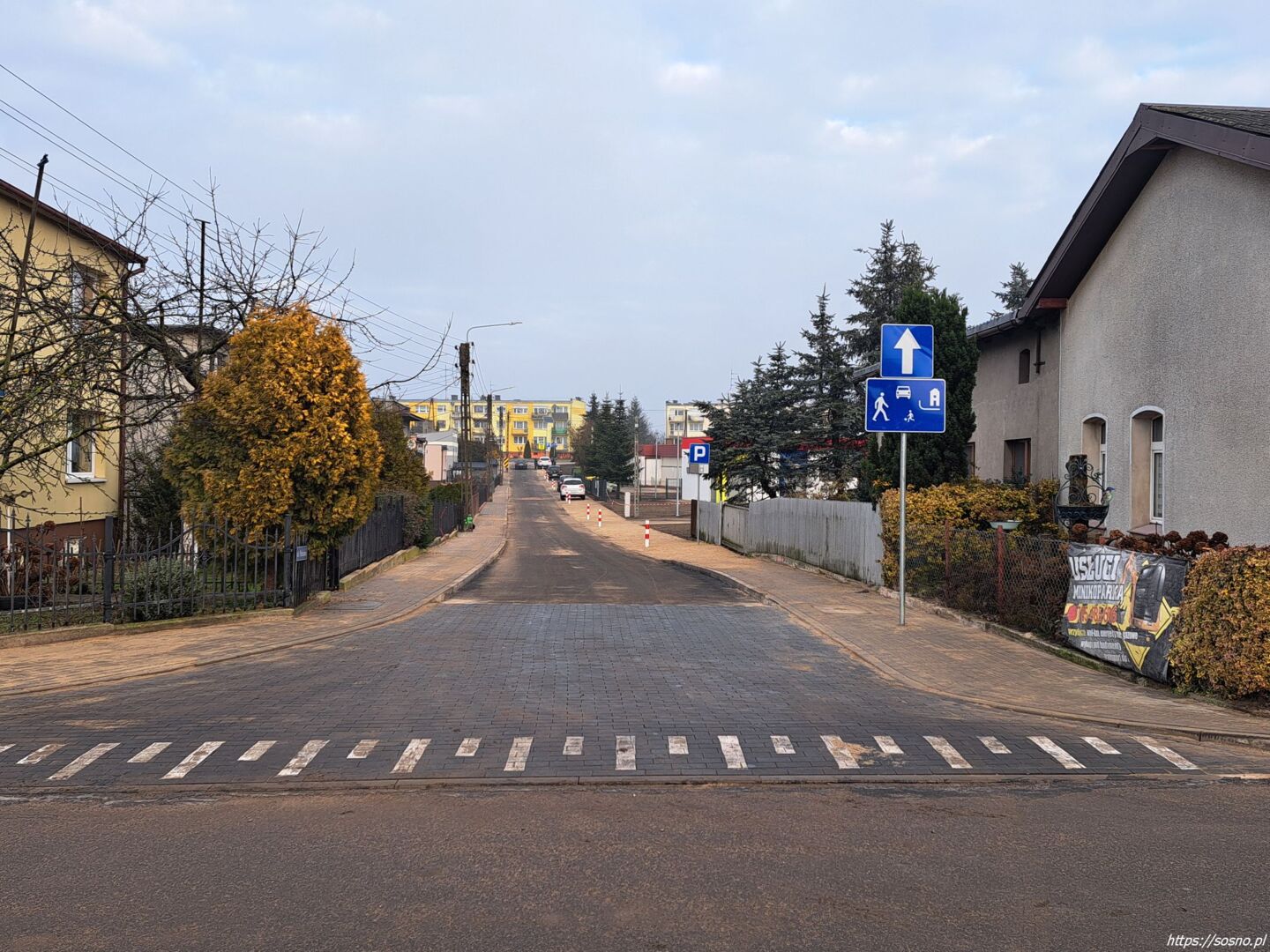 Sośno Pieszojezdnia na ulicy Parkowej udostępniona do ruchu - fot. UG Sośno
