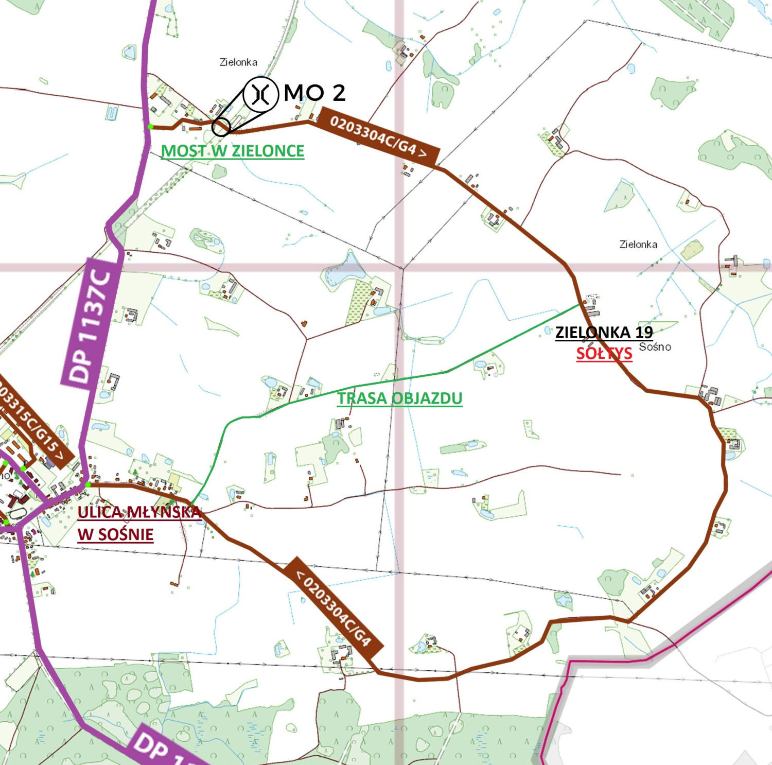 Utrudnienia w ruchu w Zielonce, gmina Sośno – czasowe zamknięcie wiaduktu