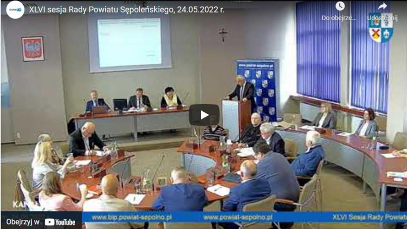 XLVI sesja Rady Powiatu Sępoleńskiego, 24.05.2022 